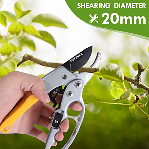 MEPEREZ premium garden clippers, work 3 times easier, arthritis weak hand snips