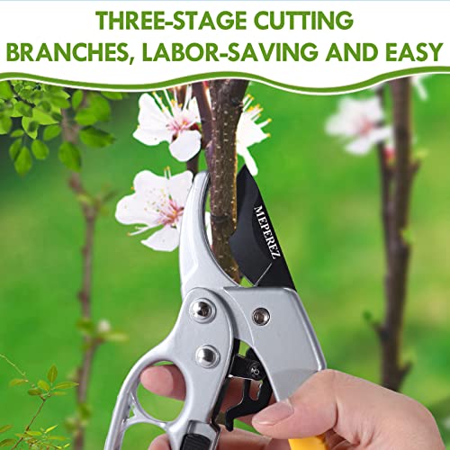MEPEREZ premium garden clippers, work 3 times easier, arthritis weak hand snips