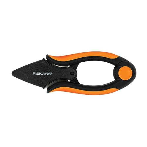 Fiskars Garden Herb Snips - 5" Garden Shears with Sheath and SoftGrip Handle - Yard and Garden Tools - Orange/Black