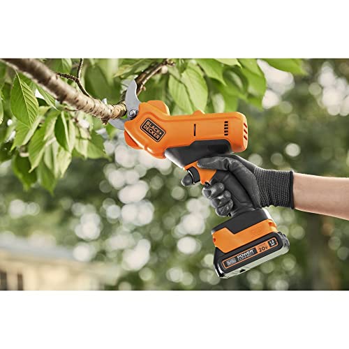 BLACK+DECKER 20V MAX* Cordless Pruner Kit, Power Pruning Shears, Battery and Charger Included (BCPR320C1)