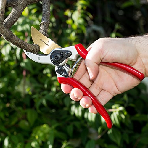 Haus & Garten ClassicPRO 8.5" Professional Premium Titanium Bypass Pruning Shears - Use As Pruners, Garden Shears, Heavy Duty Handheld Pruning Shears For Gardening, Clippers, Pruning Scissor Tool