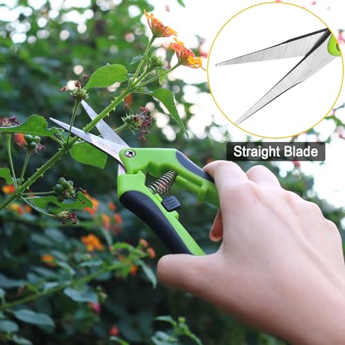 2 Packs Pruning Shears, Garden Shears, Garden Scissors, Garden Pruners Stainless Steel Pruning Shears for Gardening, Garden Clippers, Gardening Tools Scissors with Storage Bag