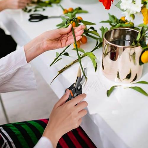 HeyPX Bypass Pruning Shears 8.5" Garden Clippers, Professional Premium Hand Pruners, Multipurpose Gardening Supplies - Super Sharp Garden Scissors Heavy Duty Tool (Including an Extra Blade and Spring)