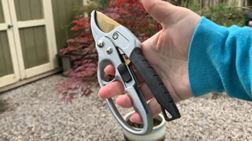 Pruning Shears Ratcheting Garden Tool | Pruners for Gardening Hand Tools | Branch Cutter | Flower Arrangements Supplies | Tree Pruner | Lawn and Garden Tools Gardening Supplies | Florist Supplies