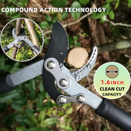YRTSH Loppers Hedge Shears & Pruners Combo Set 3-Piece Hedge Clippers, Heavy Duty Tree & Shrub Care Kit for Yard, Lawn & Garden, Professional Branch Cutter Tree Trimmer for Indoor & Outdoor Gardening