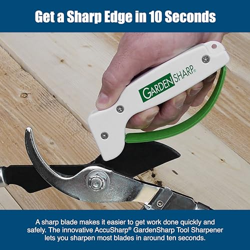 AccuSharp Garden Tool Sharpener, Diamond-Honed Tungsten Carbide Blades, Restores, Repairs, Sharpens & Hones Lawnmower Blades, Secateurs, Limb Loppers, Hoes, Shovels, and Scythes