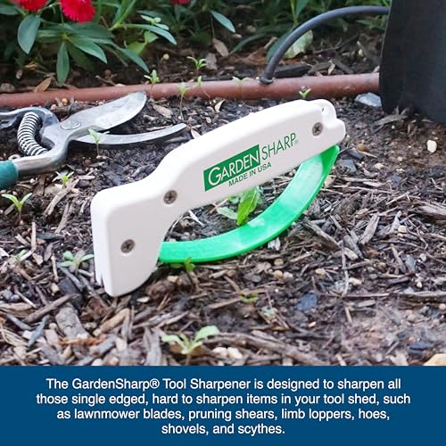 AccuSharp Garden Tool Sharpener, Diamond-Honed Tungsten Carbide Blades, Restores, Repairs, Sharpens & Hones Lawnmower Blades, Secateurs, Limb Loppers, Hoes, Shovels, and Scythes