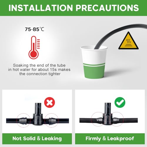 EYYA Drip Irrigation System Kit, 226FT Automatic Micro Irrigation Kit Patio Misting Plant Watering System with 1/2 inch 1/4 inch Drip Irrigation Tubing,Adjustable Nozzle Emitters for Garden Greenhouse