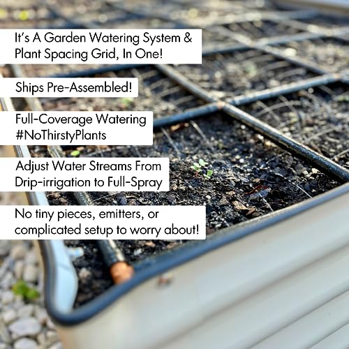 Garden In Minutes Drip Irrigation System for Garden, Soaker Hose & Garden Watering System Preassembled Drip Irrigation Kit, Flower Bed Sprinkler, Garden Irrigation System Kit - 4x8 (44"x88")