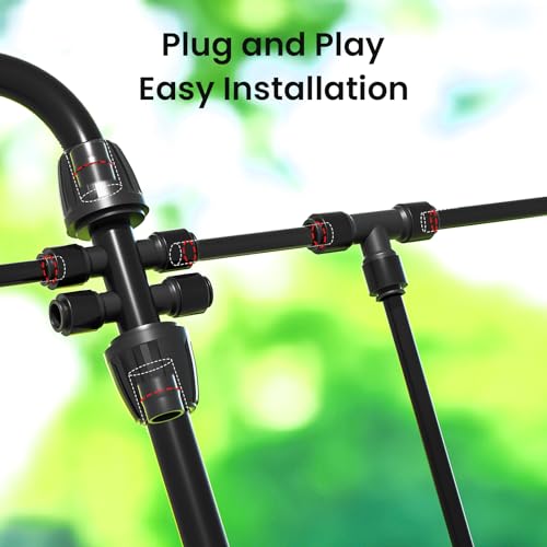 MIXC 230FT Drip Irrigation System,Quick Connector Garden Watering System Automatic Sprinkler System Kit for Lawn Raised Bed Greenhouse Plant Watering System with 1/4'' Tubing,Drip Emitters,Connectors