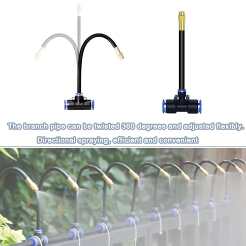Suyeah 49.21Ft Drip Irrigation Kit Automatic Irrigation System, 360° Bendable Garden Irrigation System, Garden Watering System Adjustable Bendable Nozzle Copper Sprayer System for Garden Yard