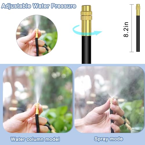 Suyeah 49.21Ft Drip Irrigation Kit Automatic Irrigation System, 360° Bendable Garden Irrigation System, Garden Watering System Adjustable Bendable Nozzle Copper Sprayer System for Garden Yard