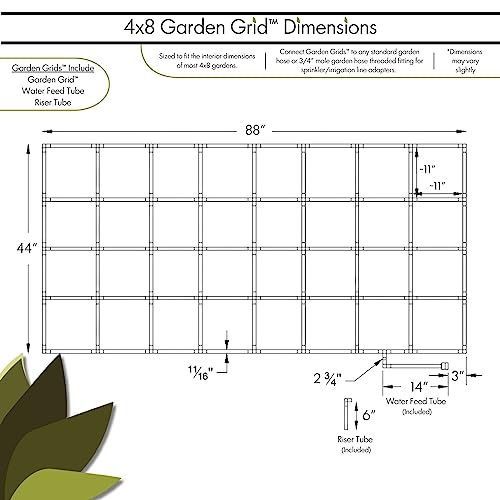 Garden In Minutes Drip Irrigation System for Garden, Soaker Hose & Garden Watering System Preassembled Drip Irrigation Kit, Flower Bed Sprinkler, Garden Irrigation System Kit - 4x8 (44"x88")