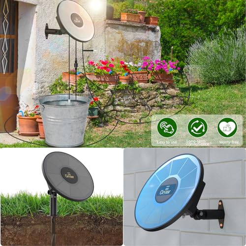 CIRYASR Solar Drip Irrigation System, Automatic Watering System with 2200mAh Battery and 6 Timer Modes for Potted Plants Drip Irrigation Kit for Balconies, Green House, Balcony Gift for Father's Day