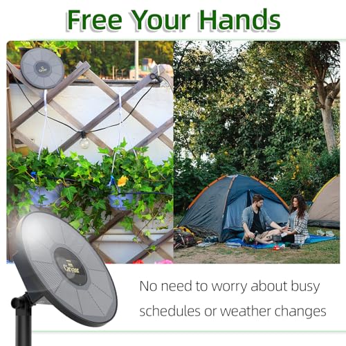 CIRYASR Solar Drip Irrigation System, Automatic Watering System with 2200mAh Battery and 6 Timer Modes for Potted Plants Drip Irrigation Kit for Balconies, Green House, Balcony Gift for Father's Day