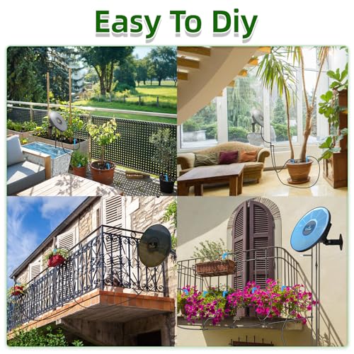 CIRYASR Solar Drip Irrigation System, Automatic Watering System with 2200mAh Battery and 6 Timer Modes for Potted Plants Drip Irrigation Kit for Balconies, Green House, Balcony Gift for Father's Day