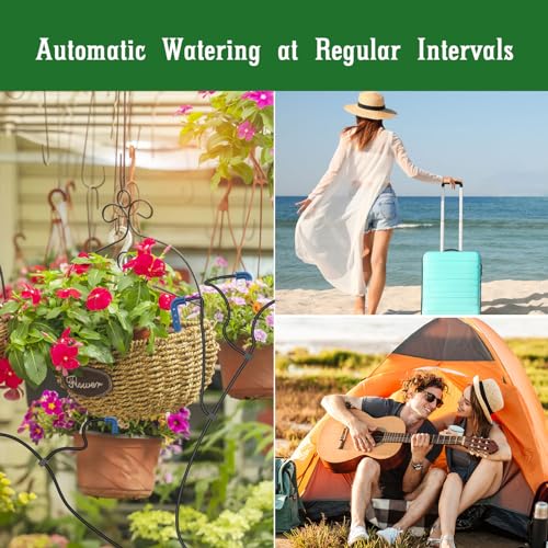 TRJZWA Solar Automatic Drip Irrigation System Kit, DIY Irrigation System for Garden Outdoor/Indoor Gardening System, Plant Watering System Drip Irrigation System, 9 Timing Modes with Anti-Siphon Set