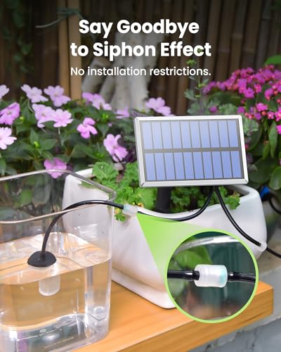 RAINTPOINT Solar Automatic Drip Irrigation Kit System,Solar Garden Watering System with 100% Anti-Siphoning Device, Easy DIY Plant Watering Devices with 6 Timing Modes for 10-15 Potted Plants
