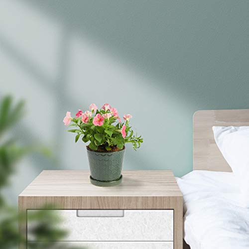 BUYMAX Ceramic Plant Pot – 4”+5”+6” inch Ceramic Flower Pot with Drainage Holes and Ceramic Tray - Gardening Home Desktop Office Windowsill Decoration Gift Set 3 - Plants NOT Included (Patina)