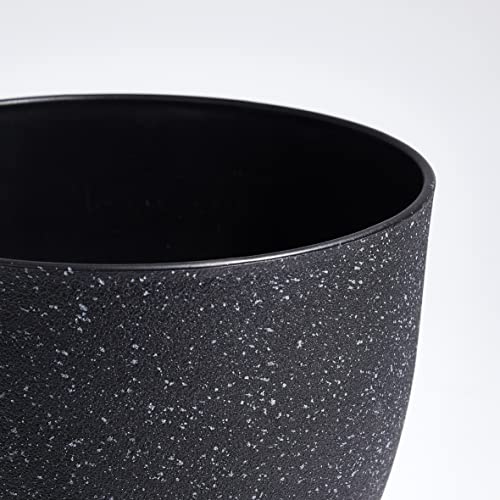 Giraffe Creation Plant Pots 12/10/9 inch Set of 3, Flower Pots Outdoor Indoor, Planters with Drainage Hole, Speckled Black