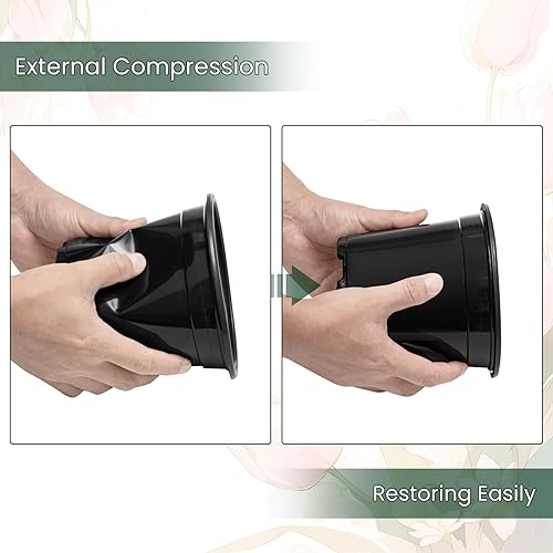 GROWNEER Nursery Pots with Drainage Holes Pack of 48 Pots 3.5/4.5/5.5/6.5 Inch and Plant Label Flexible Seedling Pots Seed Starting Planter for Indoor Outdoor Flowers, Succulents, Cactus