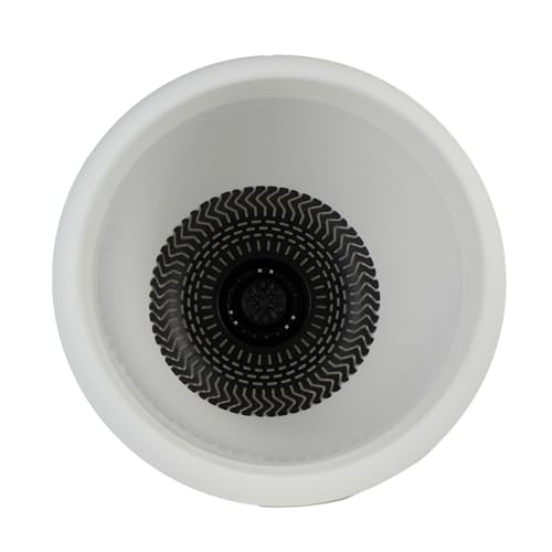 The HC Companies 16 Inch Sevilla Round Self Watering Planter - Decorative Lightweight Plastic Plant Pot for Indoor Outdoor Plants Flowers Herbs, White