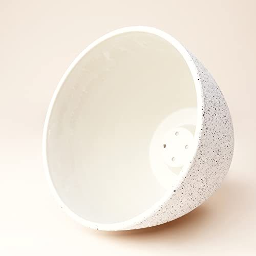 La Jolíe Muse Flower Pots Outdoor Indoor Planter - 7.5 inch Garden Pots Tree Planter for Patio, Deck,Garden,Speckled White,Set of 2