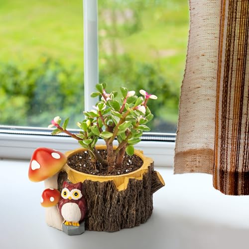 Yiiwinwy Owl Succulent Planters Flower Plant Pots for Plants with Drainage Hole，Planter Pots for Indoor Plants/Succulent/Cactus,Indoor Planter for Home Office Garden Decor
