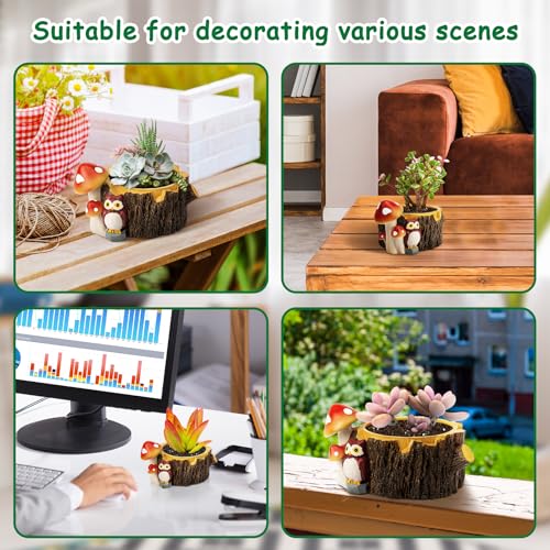 Yiiwinwy Owl Succulent Planters Flower Plant Pots for Plants with Drainage Hole，Planter Pots for Indoor Plants/Succulent/Cactus,Indoor Planter for Home Office Garden Decor