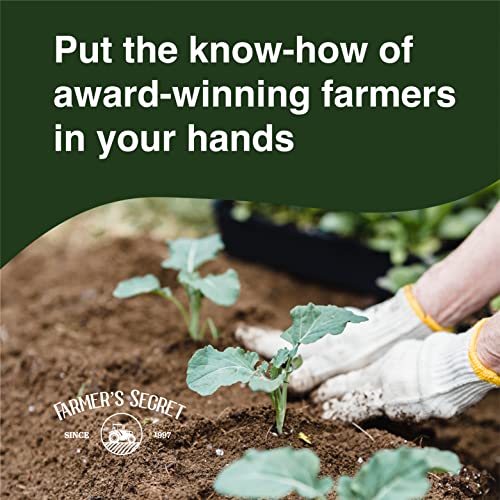 Farmer’s Secret Soil Revitalizer (32oz) - Organic (OMRI Listed) Soil Microbe Booster - Liquid Compost Soil - Great for Spring Application - Activated Humic Acid