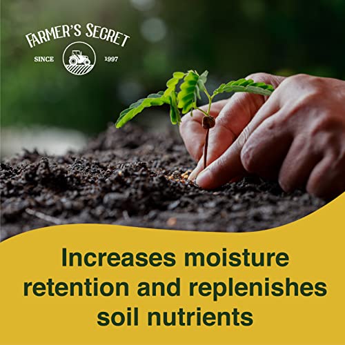 Farmer’s Secret Soil Revitalizer (32oz) - Organic (OMRI Listed) Soil Microbe Booster - Liquid Compost Soil - Great for Spring Application - Activated Humic Acid