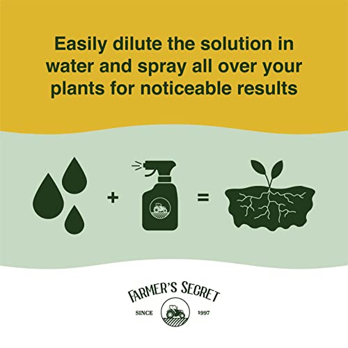 Farmer’s Secret Soil Revitalizer (32oz) - Organic (OMRI Listed) Soil Microbe Booster - Liquid Compost Soil - Great for Spring Application - Activated Humic Acid