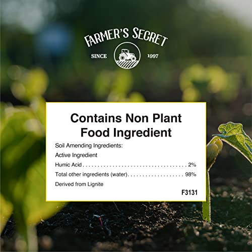 Farmer’s Secret Soil Revitalizer (32oz) - Organic (OMRI Listed) Soil Microbe Booster - Liquid Compost Soil - Great for Spring Application - Activated Humic Acid