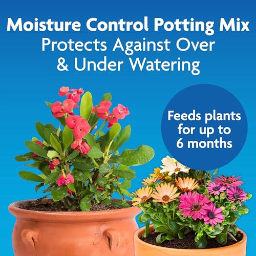 Miracle-Gro Moisture Control Potting Mix, Added Fertilizer Feeds Up to 6 Months, Soil for Container Gardening, 8 qt. (3-Pack)