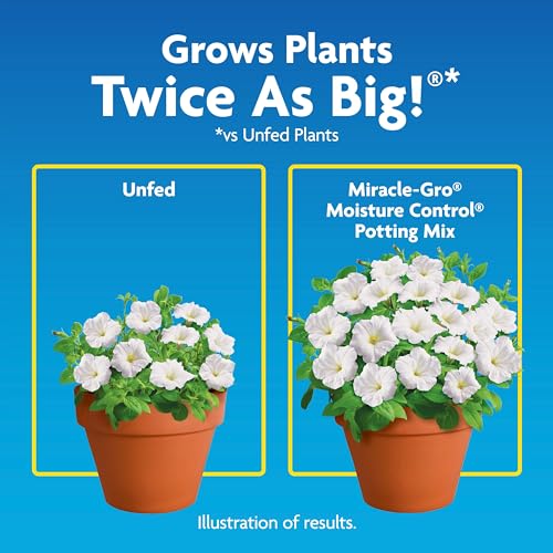 Miracle-Gro Moisture Control Potting Mix, Added Fertilizer Feeds Up to 6 Months, Soil for Container Gardening, 8 qt. (3-Pack)