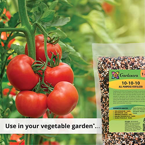 Premium 10-10-10 All-Purpose Soil Fertilizer by Gardenera - Ideal for Flowers, Plants, Vegetables, Fruit Trees and Lawns - 1 Quart