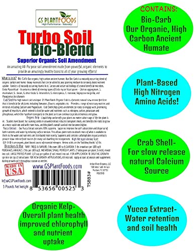 Organic Soil for Vegetable Garden Turbo Soil Bio-Blend, Superior Organic Soil Amendment (3 lbs)