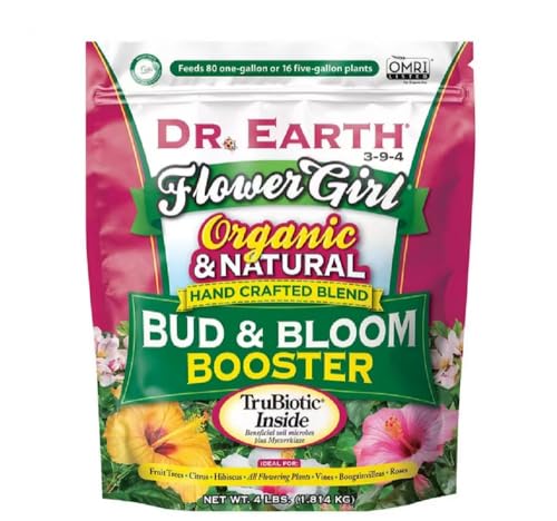 Dr. Earth GL61100518430 Fertilizer & Soil 707P Organic 8 Bud & Bloom Fertilizer in Poly Bag, 4-Pound, 4 lb, Natural