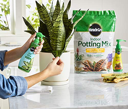 Miracle-Gro Indoor Potting Mix, Indoor Plant Food & Leaf Shine - Bundle of Potting Soil (6 qt.), Liquid Plant Food (8 oz.) & Leaf Shine (8 oz.) for Growing, Fertilizing & Cleaning Houseplants
