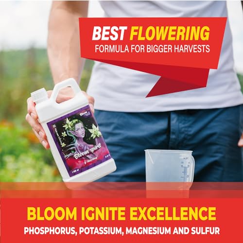 Bloom Fertilizer - Perfect Liquid Fertilizer for Outdoor Plants and Exceptional Liquid Plant Fertilizer Indoor Potted Plants. Used as Soil and Hydroponic Nutrient Solution, Bloom Spirit 0-5-4 32 Oz