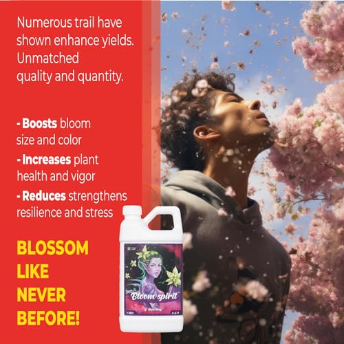 Bloom Fertilizer - Perfect Liquid Fertilizer for Outdoor Plants and Exceptional Liquid Plant Fertilizer Indoor Potted Plants. Used as Soil and Hydroponic Nutrient Solution, Bloom Spirit 0-5-4 32 Oz