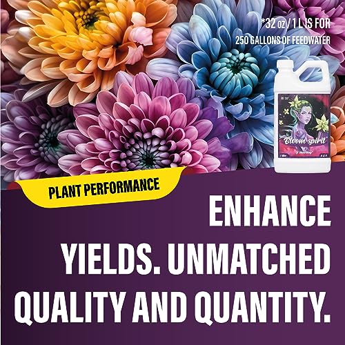 Bloom Fertilizer - Perfect Liquid Fertilizer for Outdoor Plants and Exceptional Liquid Plant Fertilizer Indoor Potted Plants. Used as Soil and Hydroponic Nutrient Solution, Bloom Spirit 0-5-4 32 Oz