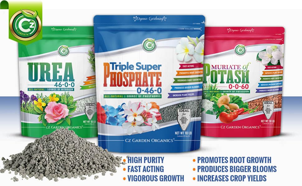 Triple Super Phosphate 0-46-0 Fertilizer Made in USA - Bloom Booster - TSP Pure Phosphorus Plant Food for Indoor/Outdoor Plants & Flower Gardens - Fruit, Vegetables, Holistic Herbs, Trees & More!