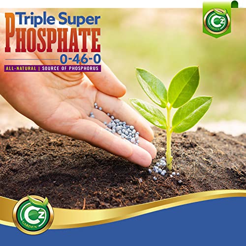 Triple Super Phosphate 0-46-0 Fertilizer Made in USA - Bloom Booster - TSP Pure Phosphorus Plant Food for Indoor/Outdoor Plants & Flower Gardens - Fruit, Vegetables, Holistic Herbs, Trees & More!