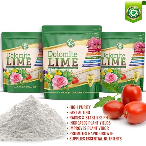 Organic Dolomite Lime 5LB - Made in USA - Garden Soil Amendment Fertilizer for Plants. Calcium/Magnesium Additive. Raise & Stabilize pH - Earthbox Tomatoes & Peppers Blossom End Rot. OMRI Listed