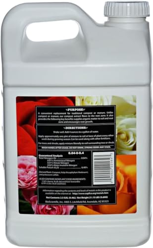 Great Big Roses – Soil and Rose Fertilizer Booster to Grow The Best Roses and Flowers; Rose Food Compost Extract for Rose Bush, 2.5 Gallon Concentrate (Makes 80 Gallons)