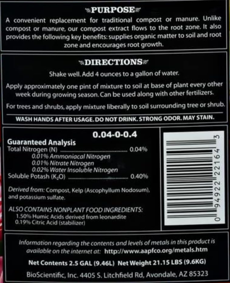 Great Big Roses – Soil and Rose Fertilizer Booster to Grow The Best Roses and Flowers; Rose Food Compost Extract for Rose Bush, 2.5 Gallon Concentrate (Makes 80 Gallons)