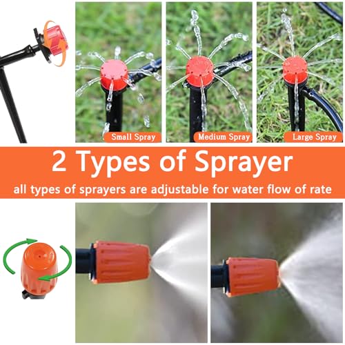 IRmm Drip Irrigation System, Irrigation System with 165FT/50M Drip Irrigation Tubing, DIY Saving Water Garden Watering System, Automatic Drip Irrigation Kits for Garden, Greenhouse, Lawn, Patio