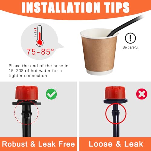 IRmm Drip Irrigation System, Irrigation System with 165FT/50M Drip Irrigation Tubing, DIY Saving Water Garden Watering System, Automatic Drip Irrigation Kits for Garden, Greenhouse, Lawn, Patio