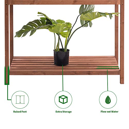 MCombo Wooden Greenhouse Cold Frame, Portable Garden Mini Greenhouse Kit with Shelf for Outdoor Indoor Use, 0250